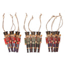 Christmas 9 Pk Wooden Nutcracker Ornaments