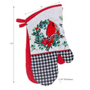 Christmas Oven Mitts 2Pcs Cardinal Wreath - Set of 2