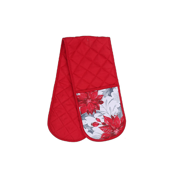 Christmas Double Oven Mitt Red Poinsettia - Set of 2