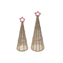 Christmas Jute Cone Tree With Star Set Of 2