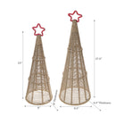 Christmas Jute Cone Tree With Star Set Of 2