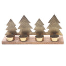 Christmas Metal Star Tree 4 Tealight Holder (Gold)
