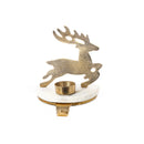 Christmas Reindeer With Tealight Stocking Holder (Gold)