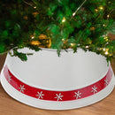 Christmas Metal White Tree Collar With Snowflakes