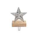 Christmas Star Stocking Hanger Silver Diamond