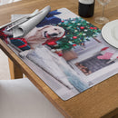 Christmas Plastic Placemat Dog With Gift - Set of 12