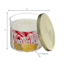 Christmas 14 Oz 3 Wick Jar Candle  Candy Cane - Set of 2
