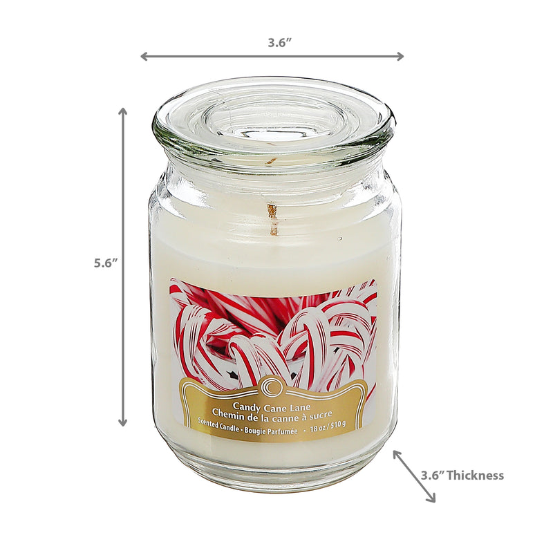 Christmas 18 Oz Scented Jar Candle Candy Cane - Set of 2