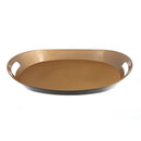 Oval Serving Tray With Handle (Gold)