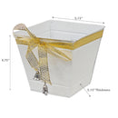 Christmas White Snowflake Metal Planter Square