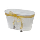 Christmas White Snowflake Metal Planter Oval