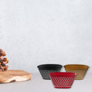 Christmas Metal Oval Diamond Planter  - Set of 3