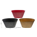 Christmas Metal Oval Diamond Planter  - Set of 3