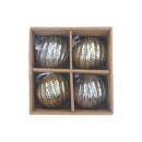 4" Glass Swirl Ornament (Gold + Silver) - Set of 4