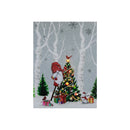 Led Canvas Wall Art (Gnome Decorating Tree) (12 X 16)