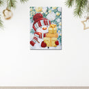Christmas Led Canvas Wall Art Snowman Holding Presents 12X16