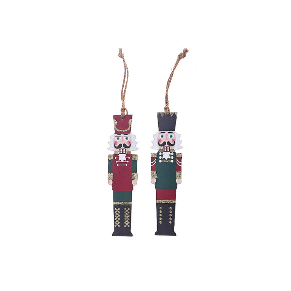 Christmas Flat Mdf Nutcracker Ornament  - Set of 12
