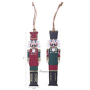 Christmas Flat Mdf Nutcracker Ornament  - Set of 12