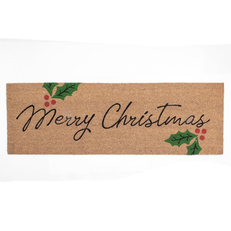 Coir Door Mat (Hollies Merry Christmas) (16 X 48)