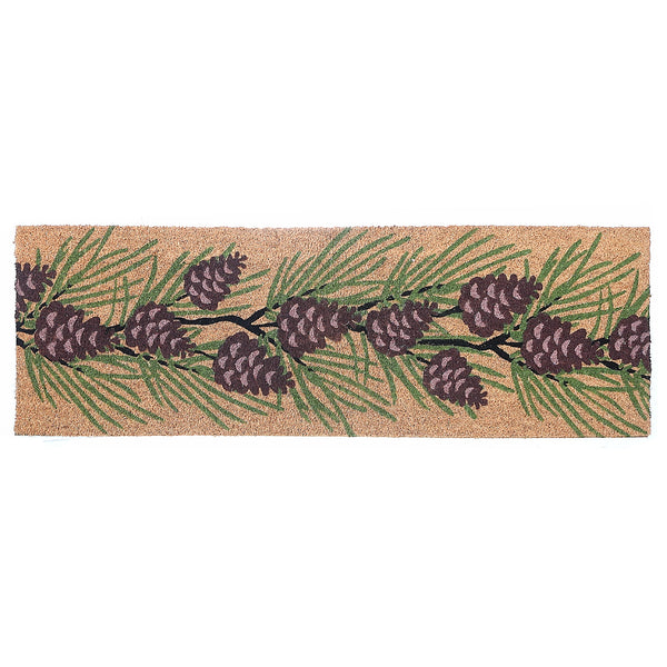 Christmas Coir Door Mat Pinecones 16 X 48