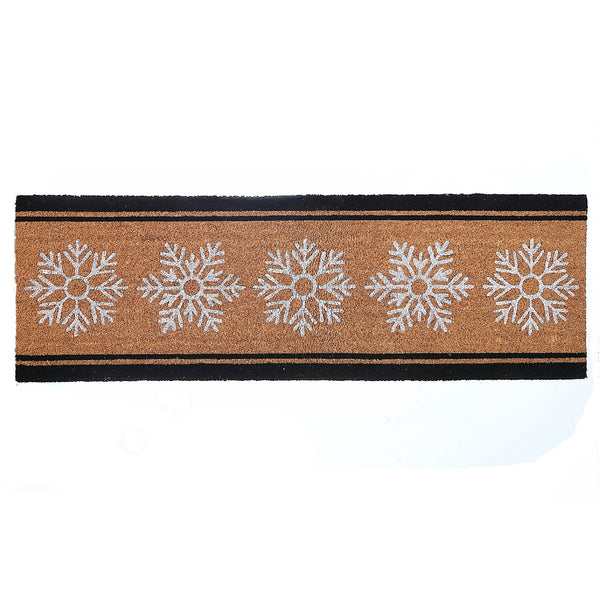 Christmas Coir Door Mat Snowflakes 16 X 48