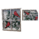 Christmas Framed Window With Double Cardinal