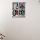 Christmas Framed Window With Double Cardinal