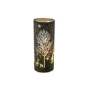 Led Cylinder Glass Stand (Tree) (Black) - Set of 2