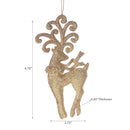 Christmas Gold Glitter Ornament Reindeer - Set of 12
