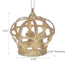 Christmas Gold Glitter Ornament Crown - Set of 12