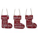 Christmas Flat Stockiing Shape Ornament - Set of 6