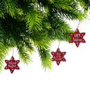 Christmas Flat Snowflake Shape Ornament - Set of 6