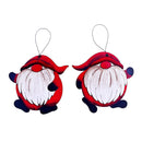 Christmas Wooden Red Gnome Ornament  - Set of 2