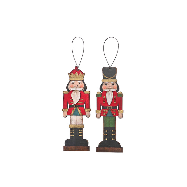 Christmas Wooden Nutcracker Ornaments  - Set of 2