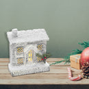 Christmas Led Snow Covered Rectangle House 9"