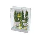 Winter Forest Bear Led Glass Stand (Tall)