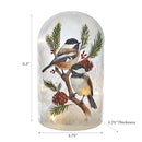Christmas Led Glass Dome Birds On Branch 6.3"