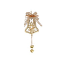 Metal Bell Shaped Ornament With Reindeer (Gold) - Set of 6
