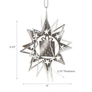 Christmas Spinning Silver Star Metal Ornament Present - Set of 12