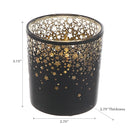 Christmas Glass Tealight Holder Falling Stars - Set of 2