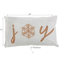 Christmas Velvet Embroidered Cushion White Joy 20X12 - Set of 2
