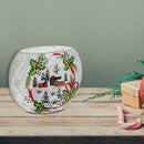 Christmas Crackled Glass Vase Winter Village