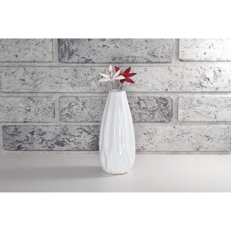 Christmas Sequined Poinsettia Pick  - Set of 6