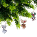 Christmas Pinecone With Berries Ornament  - Set of 6