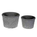 2 Pc Cement Round Planter (Diamond Gray)