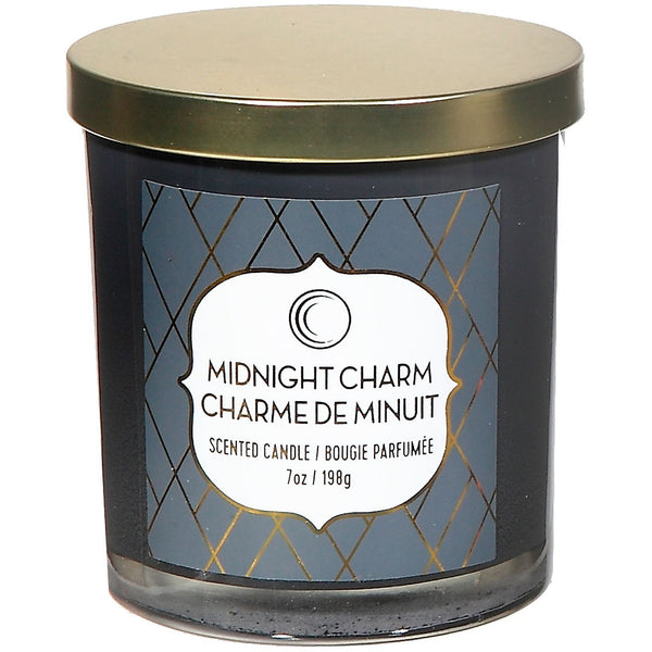 7 Oz Scented Jar Candle With Lid (Midnight Charm)