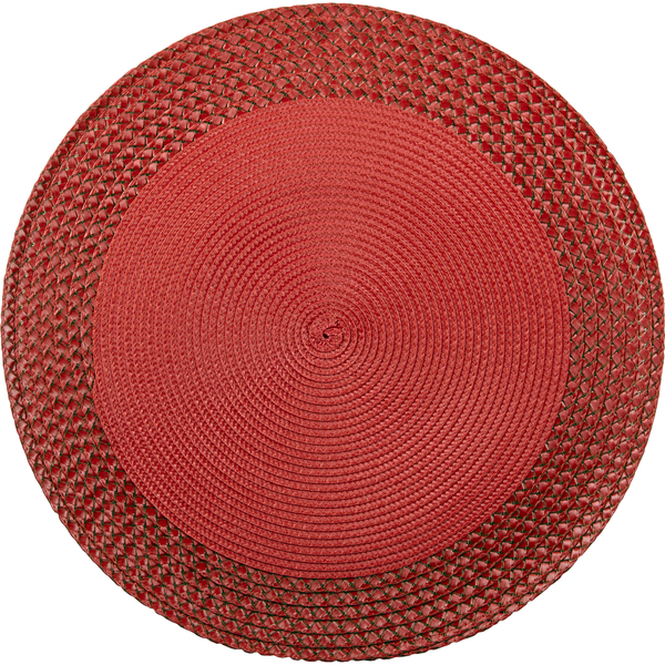Vinyl Round Placemat With Border (Red)(Set Of 12)