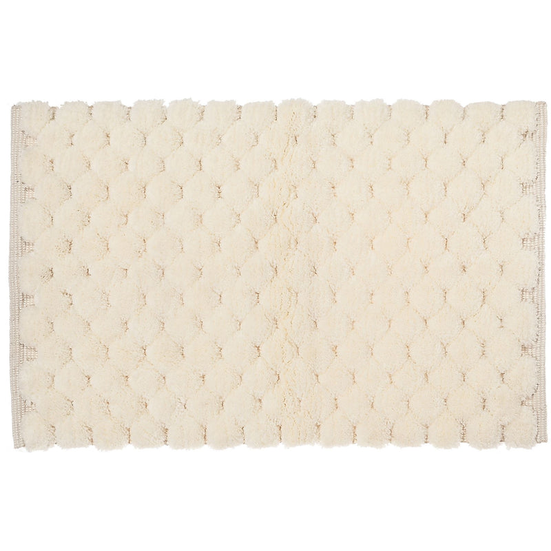 Handwoven Pompom Bath Mat (Natural) (20 X 32)